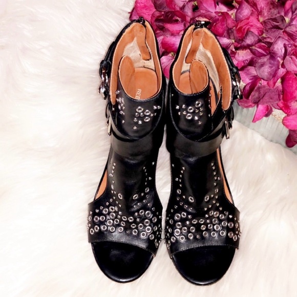 🖤 REBECCA MINKOFF Stud Leather Peep Toe Heel 🖤 - Picture 4 of 7